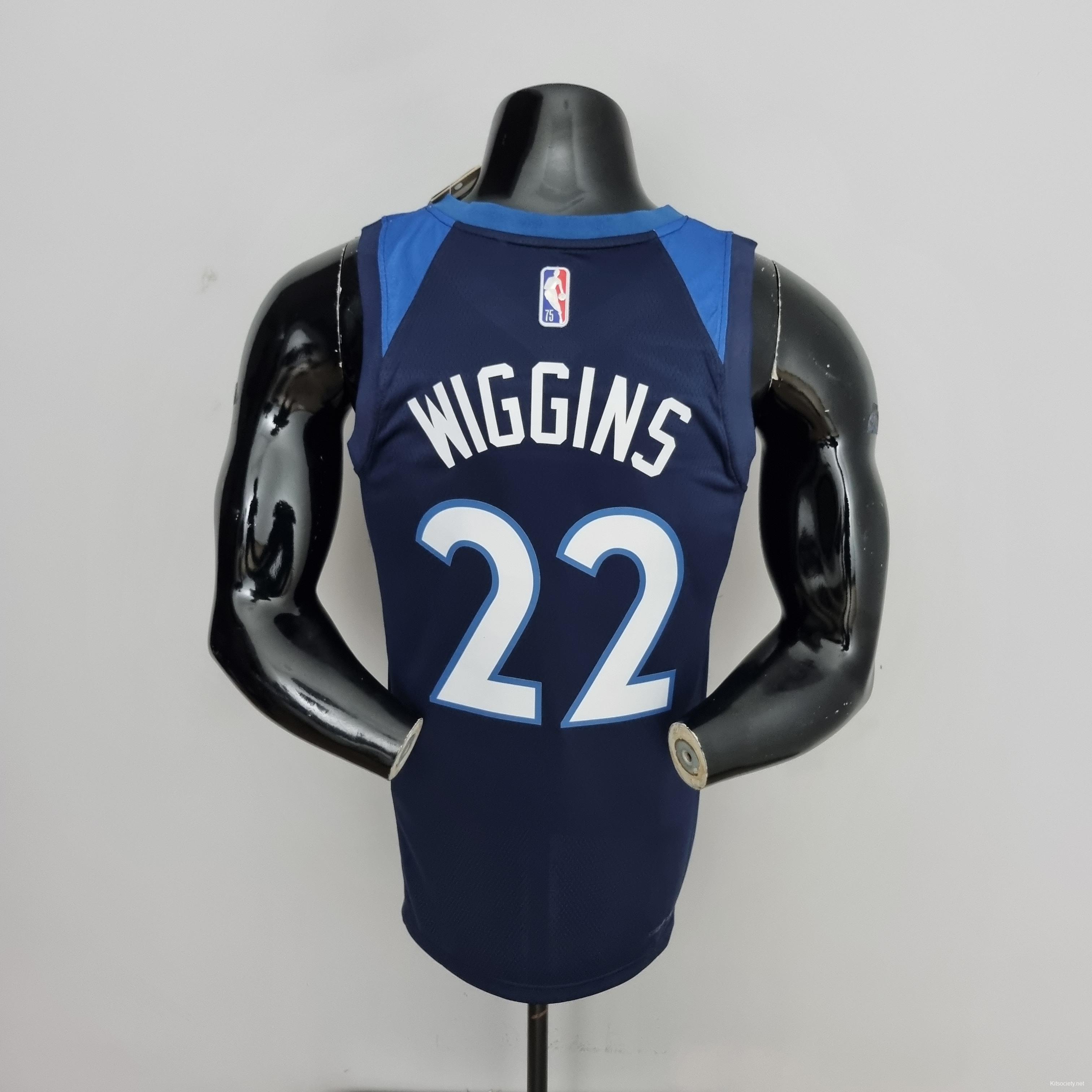 75th Anniversary Minnesota Timberwolves Wiggins #22 Royal White NBA Jersey  - Kitsociety