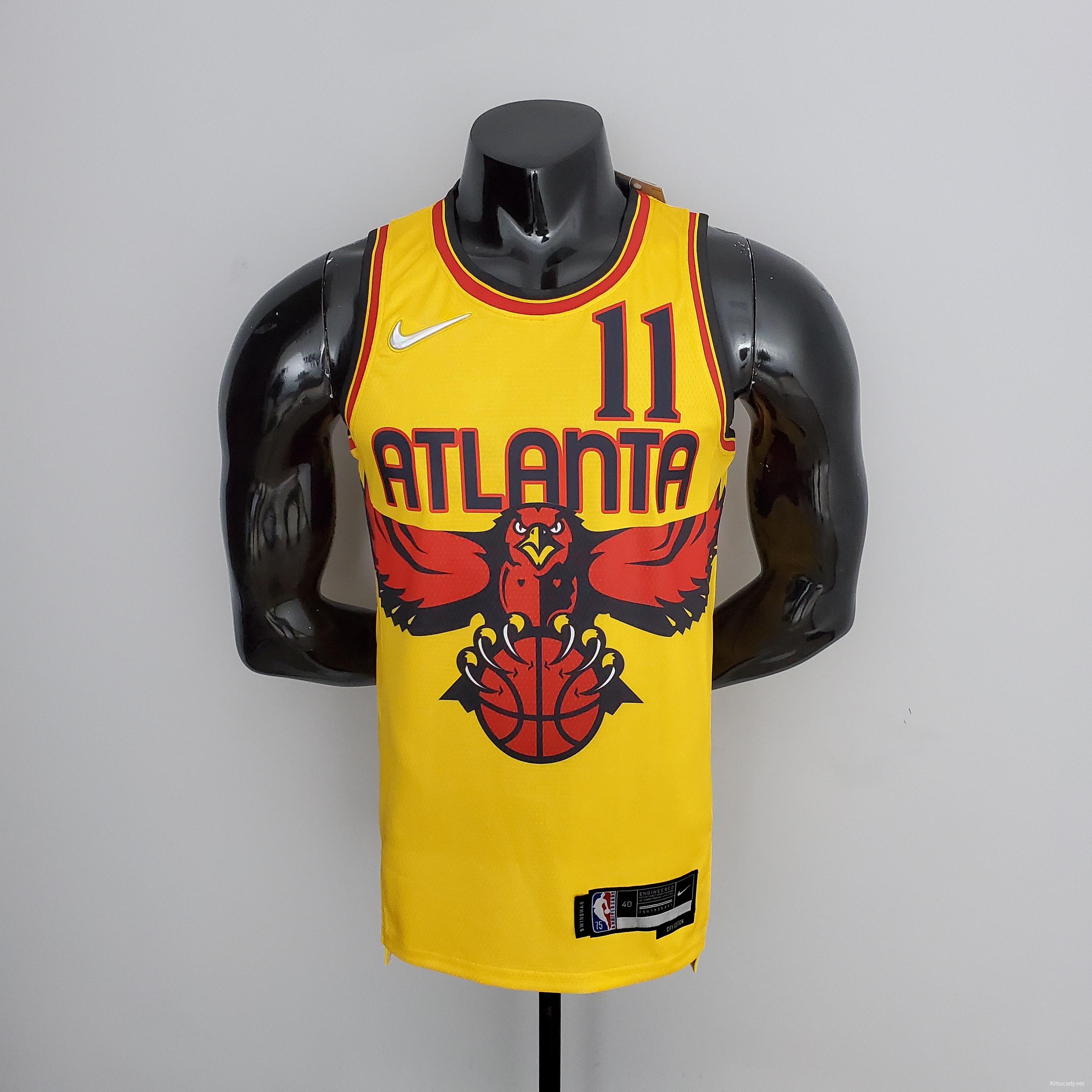 Atlanta Hawks 2022 Customized Jersey - Yellow - Jersey Teams