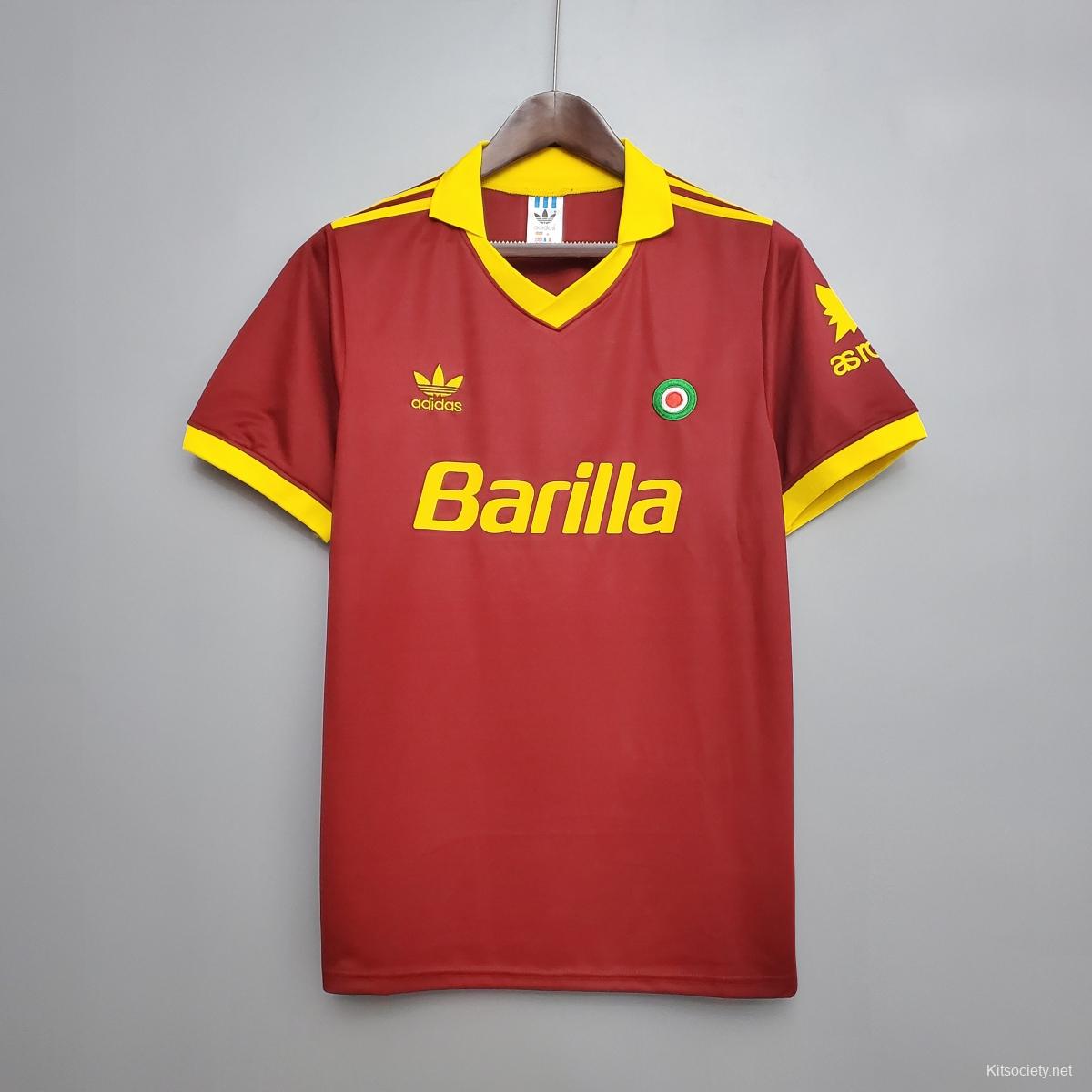 Retro Roma 91/92 home Soccer Jersey - Kitsociety