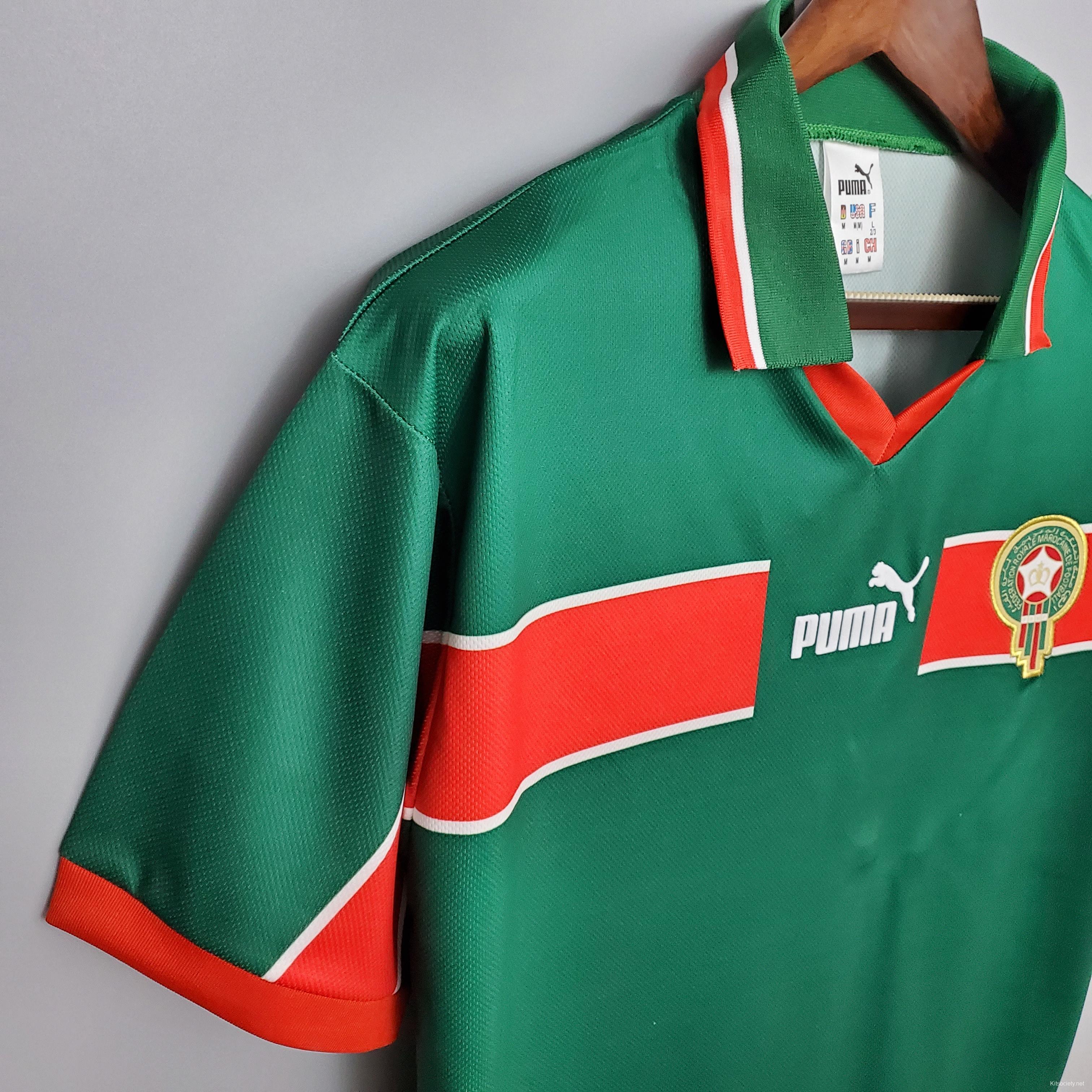 Retro 1998 Morocco Home Soccer Jersey - Kitsociety