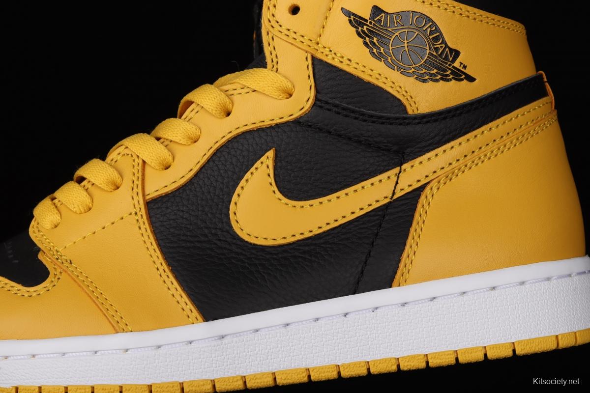 Air Jordan 1 High OG Pollen black and yellow 555088-701 - Kitsociety