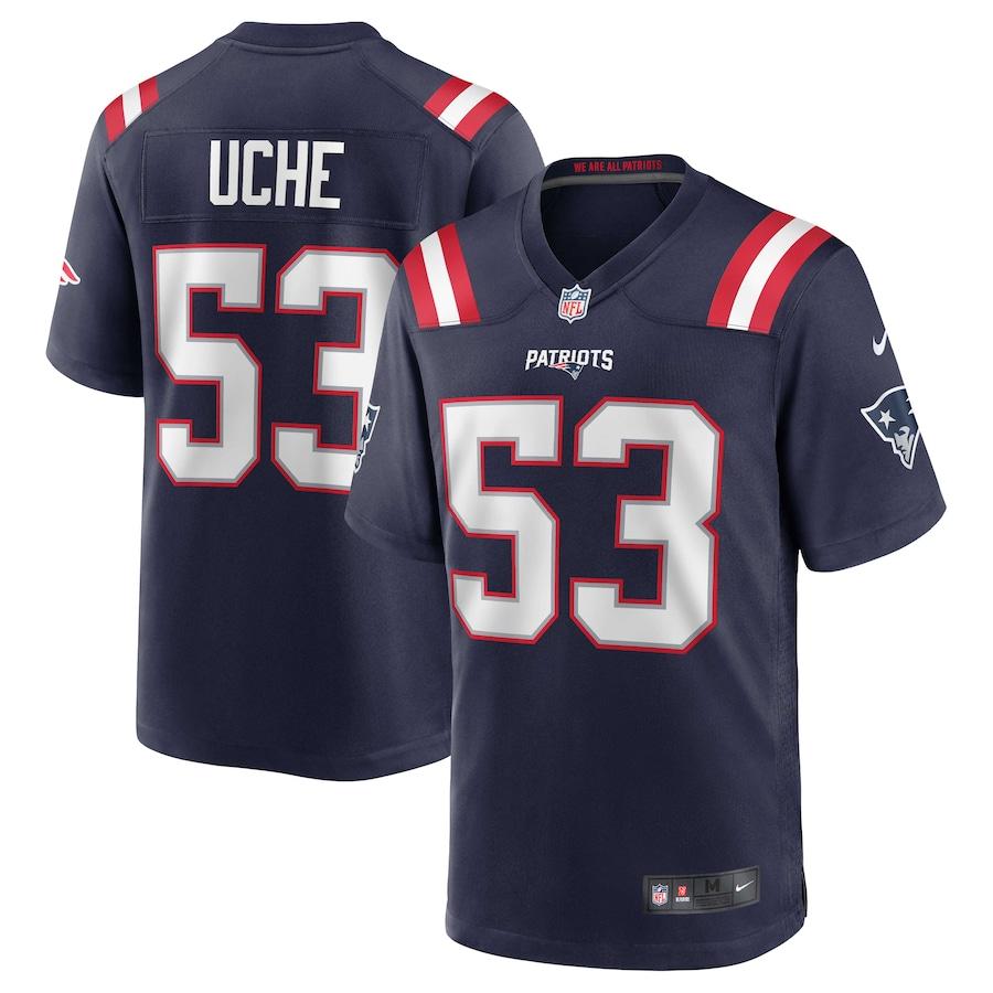 New England Patriots Josh Uche 55 White Vapor Limited Jersey - Bluefink