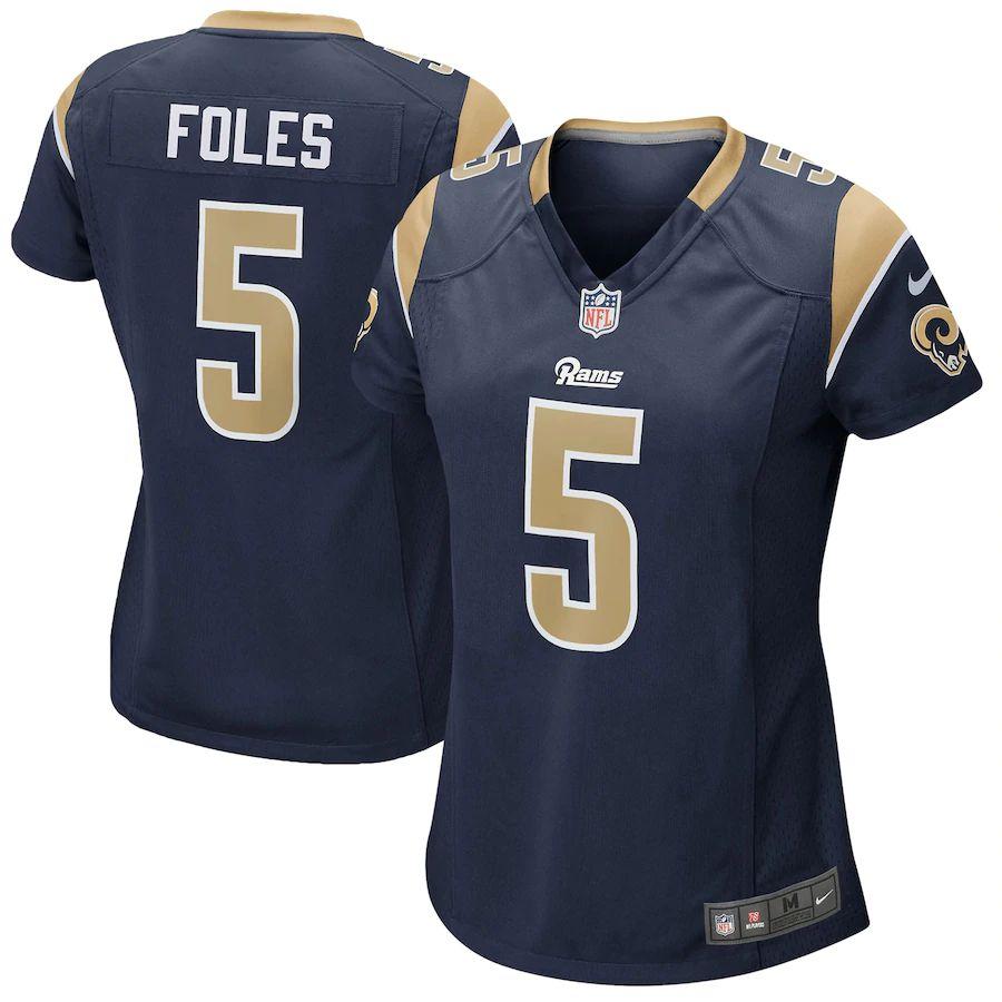 Men's Los Angeles Rams Nick Foles Navy Navy Game Jersey