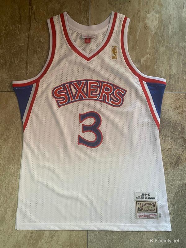 Men's Allen Iverson Blue Retro Classic Team Jersey - Kitsociety