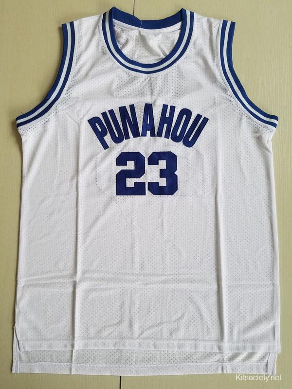 EJ Barack Obama 23 Punahou High Blue Basketbal Jersey - Kitsociety