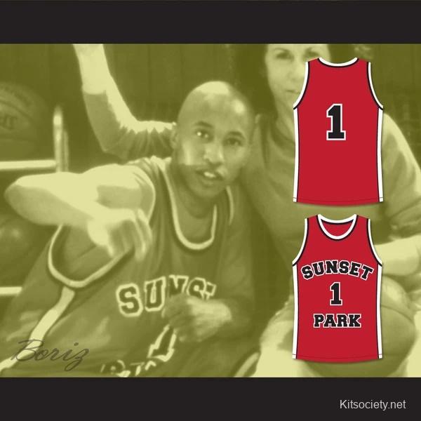 Sunset Park Orange #1 Throwback Basketball Jersey