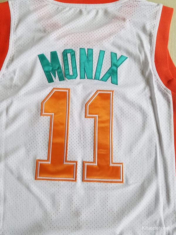 Flint Tropics Ed Monix Basketball Jersey #11 Stitched Green/White, Green / M