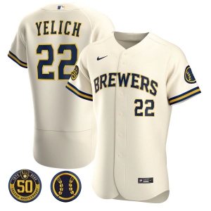 Men's Milwaukee Brewers Christian Yelich Nike Navy 50th Season Alternate  Authentic Player Jersey