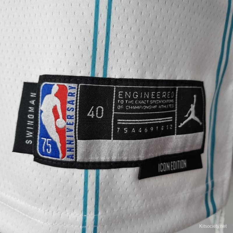 75th Anniversary Ball #1 Charlotte Hornets Blue NBA Jersey - Kitsociety