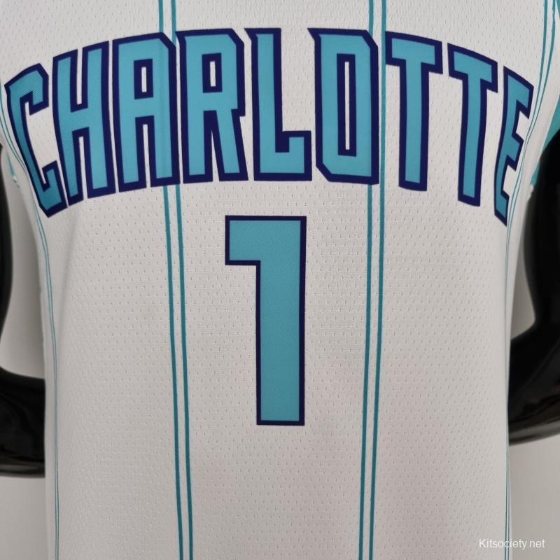 75th Anniversary Ball #2 Charlotte Hornets White NBA Jersey - Kitsociety