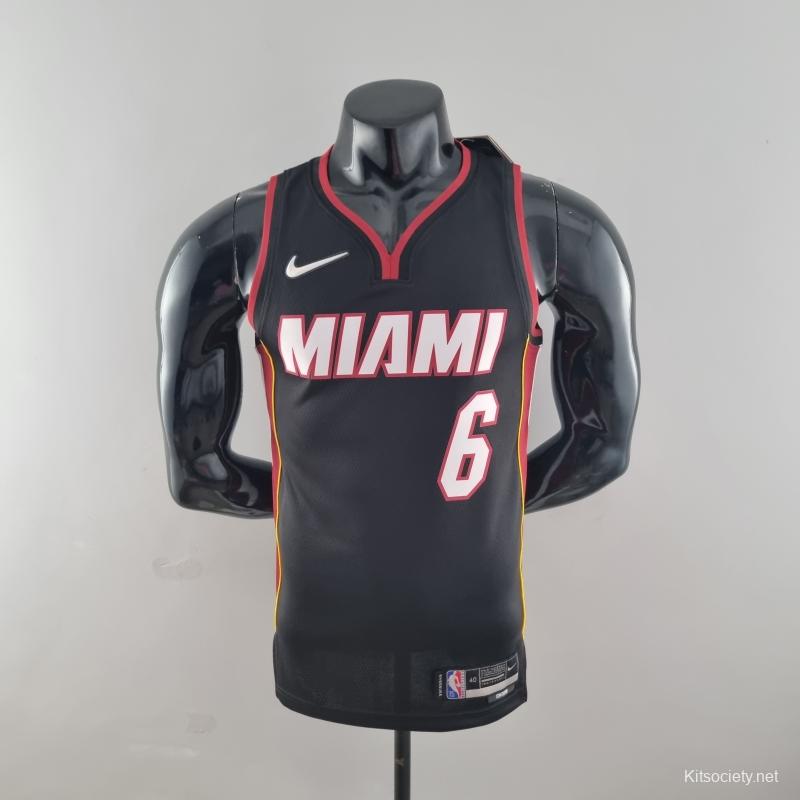 Personalized Nike Miami Heat Black Replica Kids Jersey, Size: 4