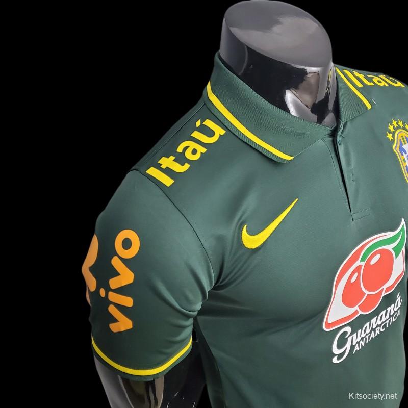 Player Version 2022 Brazil Green Pre-Match Jersey - Kitsociety