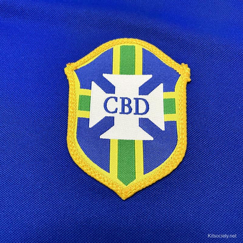 Retro 1997 Brazil Away Blue Jersey - Kitsociety