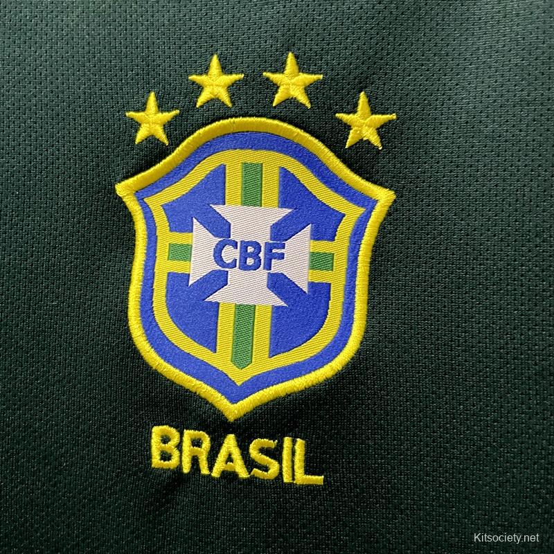 Retro Goalkeeper Brazil 1998 Dark Green Jersey - Kitsociety