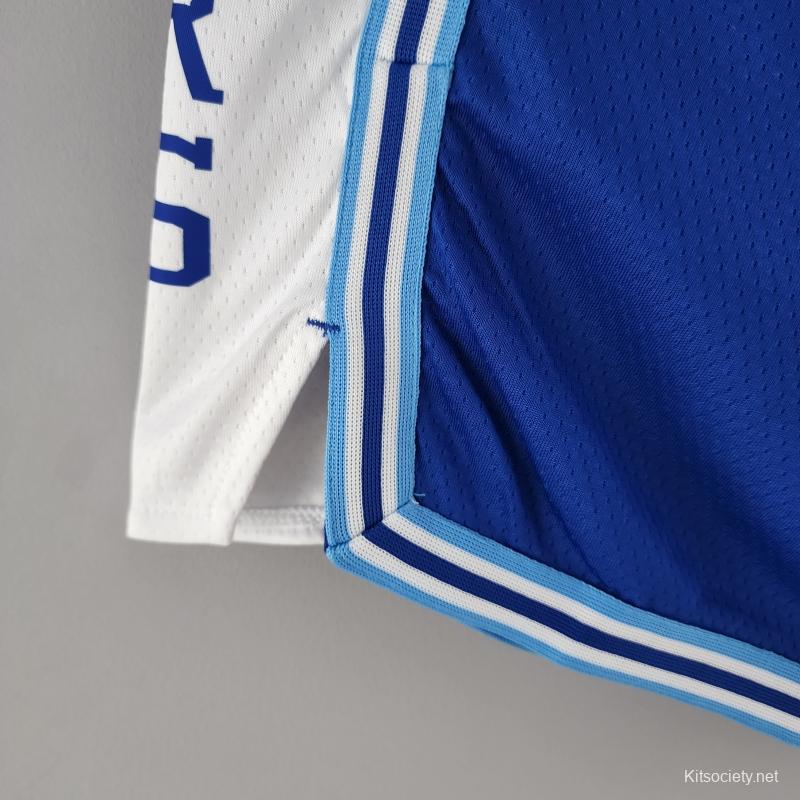 Los Angeles Lakers Retro NBA Shorts Blue White Trim - Kitsociety