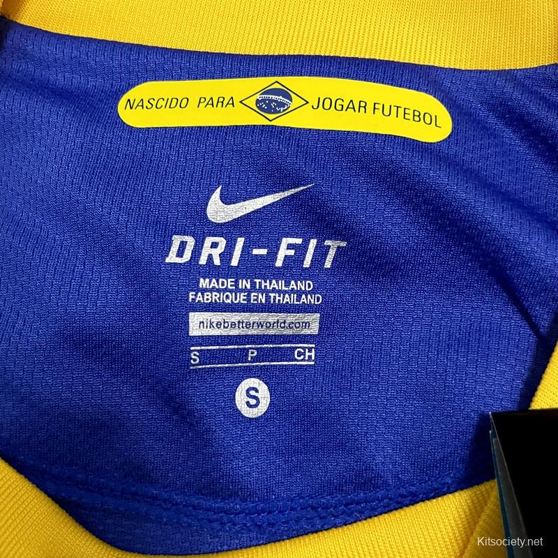 Retro 2004 Brazil Away Blue Jersey - Kitsociety