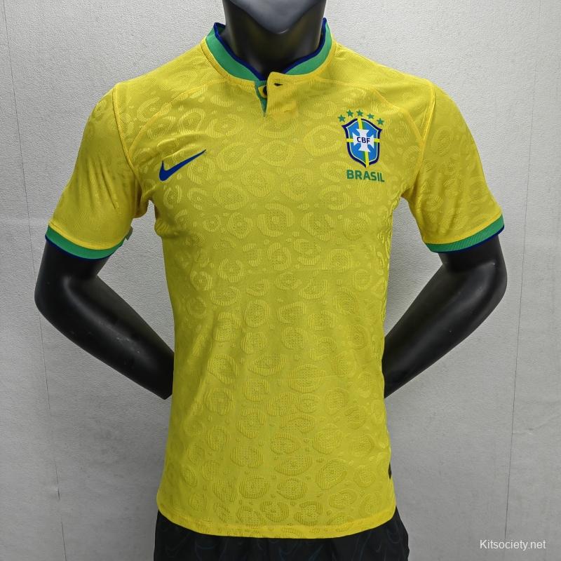 2022 Brazil Black Soccer Jersey - Kitsociety