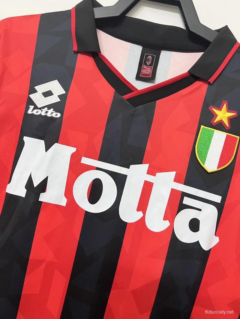 Retro 93/94 AC Milan home Soccer Jersey - Kitsociety