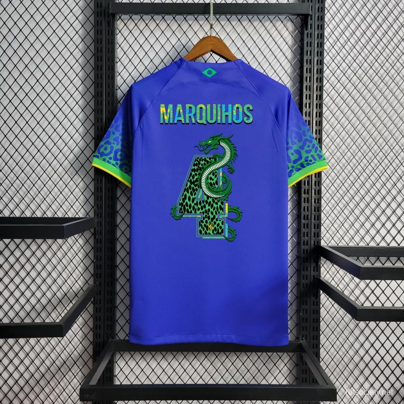 2022 Brazil Home National Team World Cup Soccer Jersey With Special Dragon  Namesets - Kitsociety