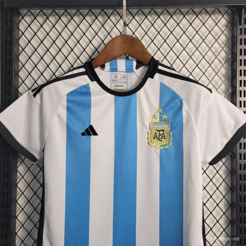 Adidas Youth Soccer Argentina 2022 3-Star Home Jersey