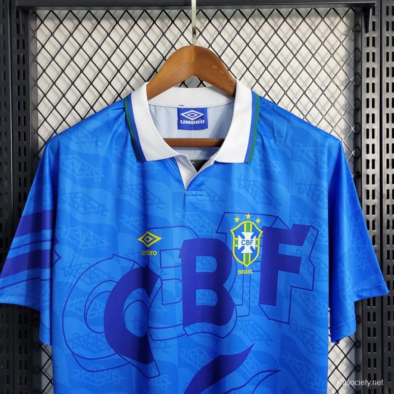 Retro 2006 Brazil Away Blue Jersey - Kitsociety