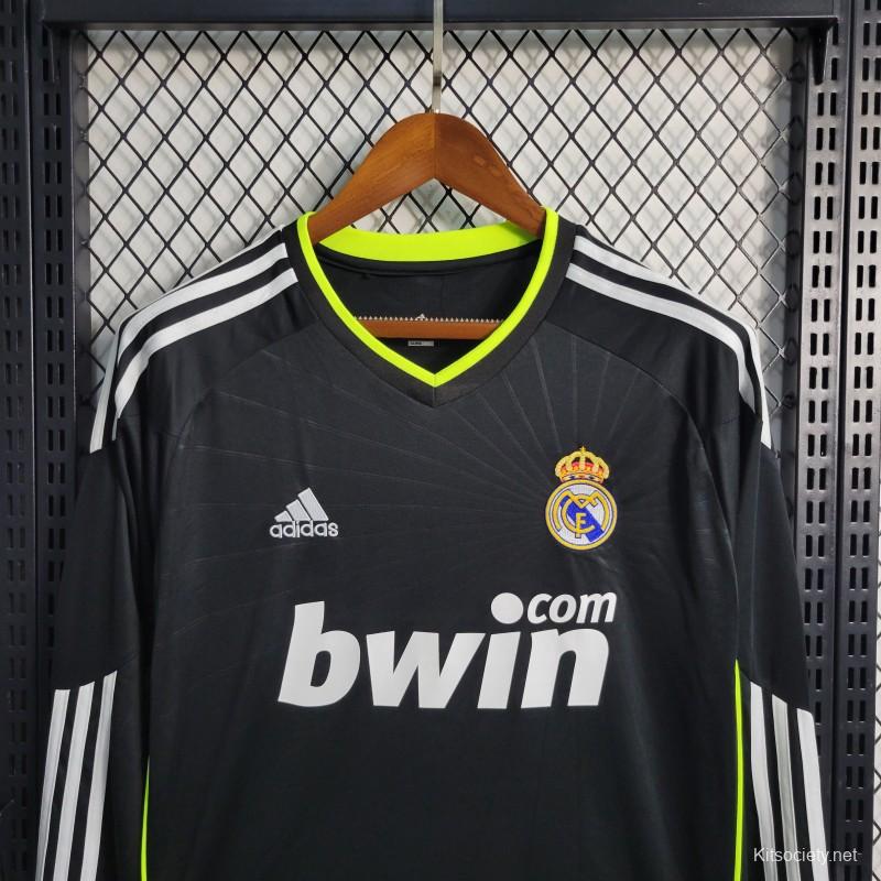 Retro 10-11 Real Madrid Away Black Long Sleeve Soccer Jersey - Kitsociety