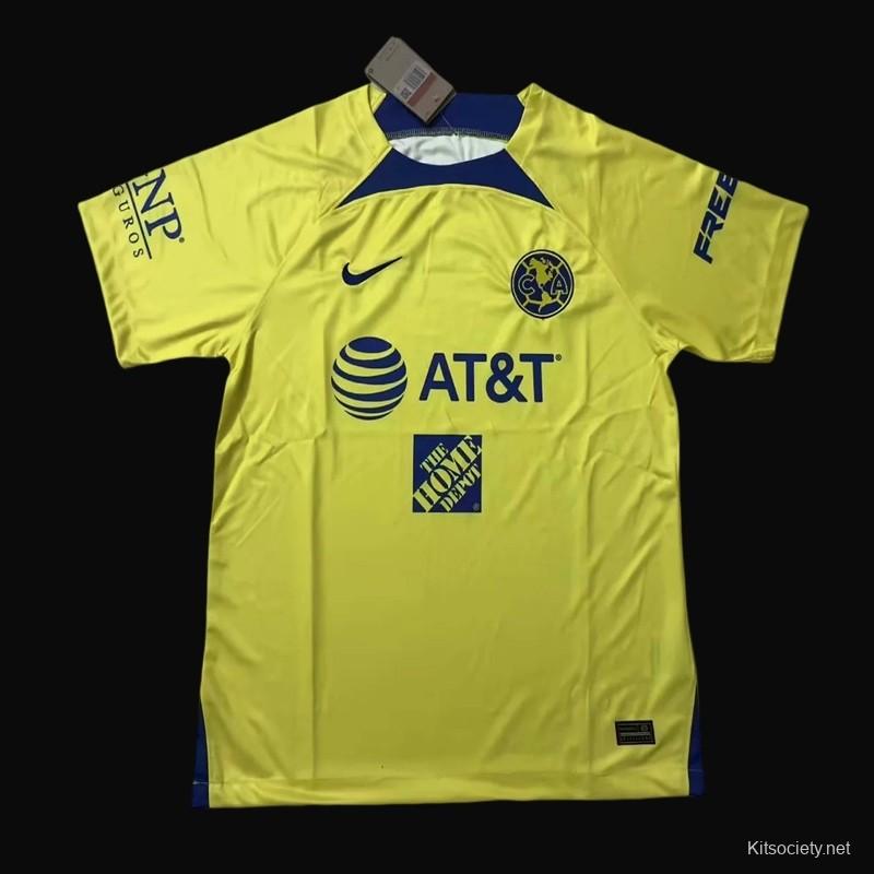 19-20 Club America Home Yellow Soccer Jerseys