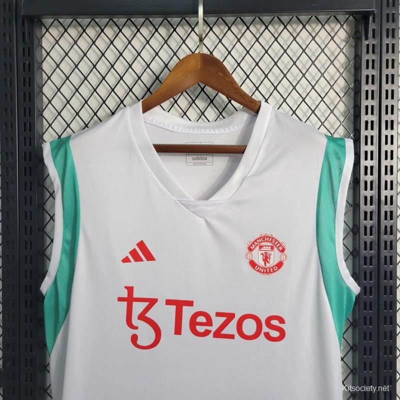 Manchester United adidas Training Sleeveless Jersey - White