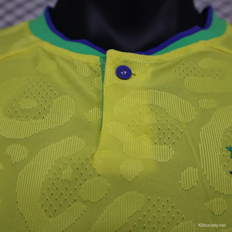 2022 Brazil Home National Team World Cup Soccer Jersey With Special Dragon  Namesets - Kitsociety