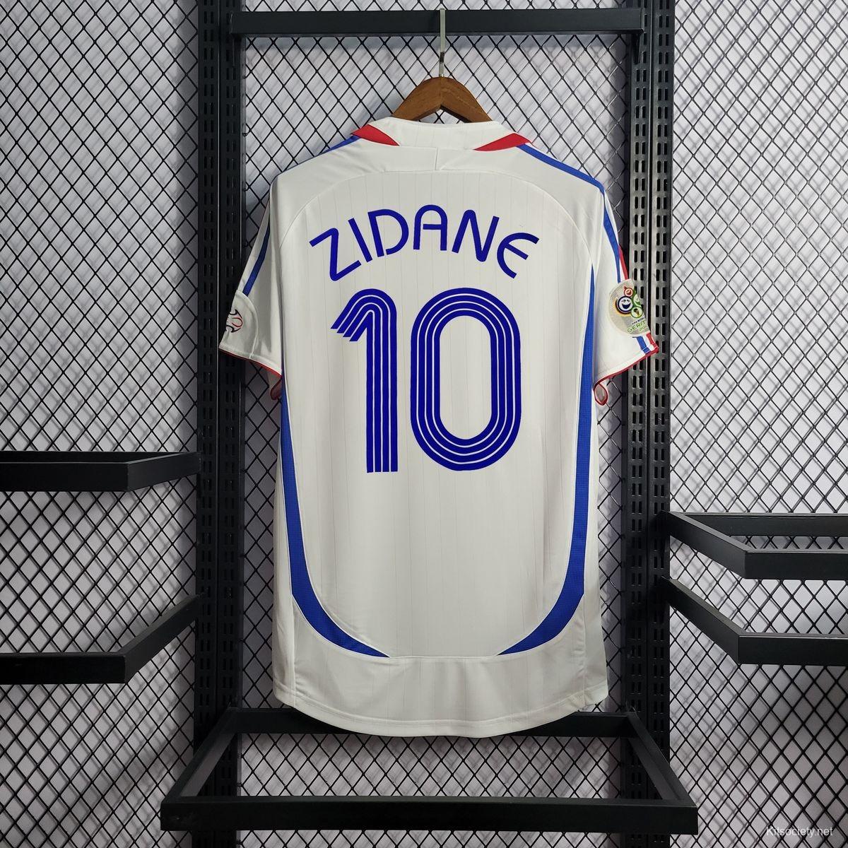 FRANCE 2006 WORLD CUP ZIDANE 10 AWAY SHIRT (Excellent) L – Foot