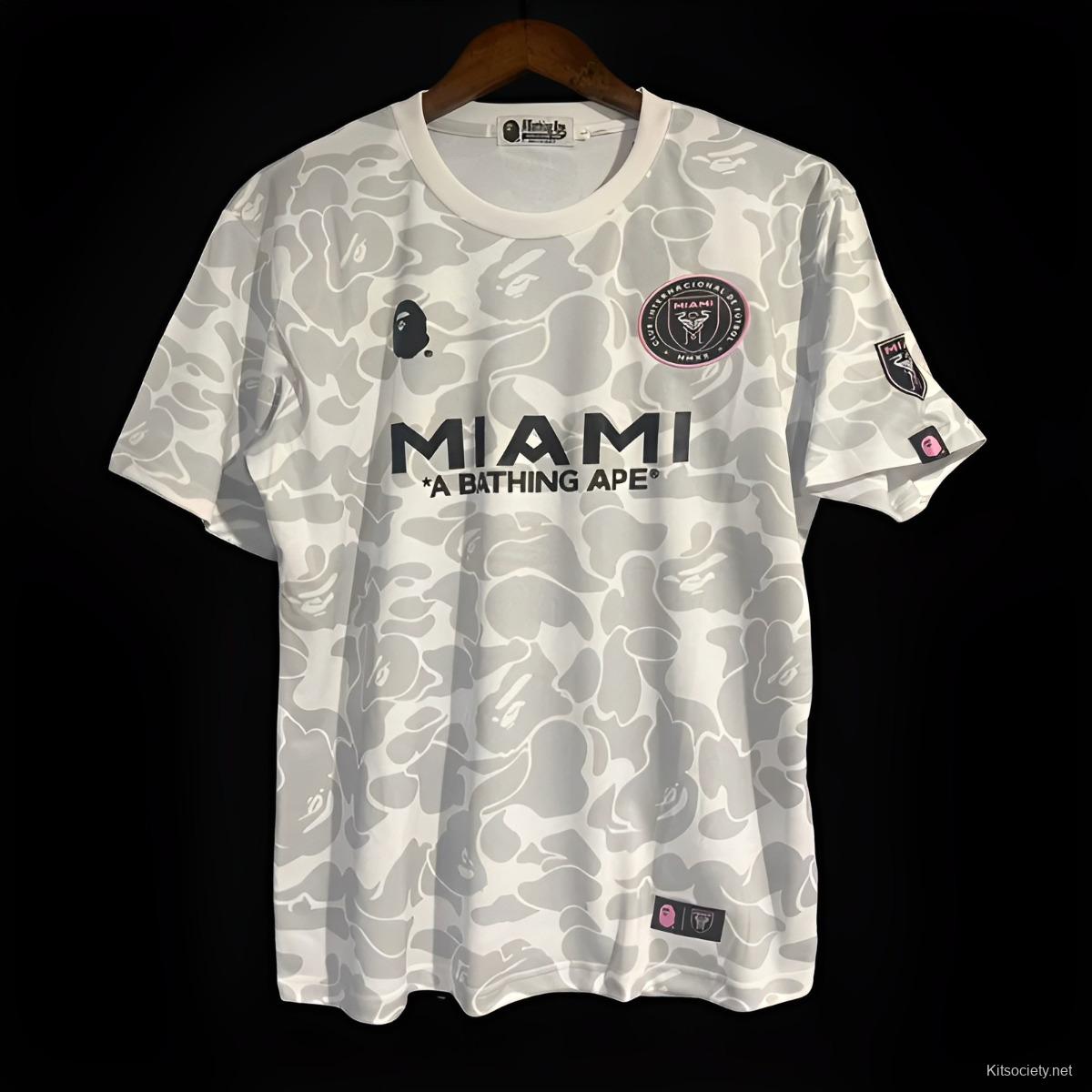 23/24 BAPE x Inter Miami CF Camo White T-Shirt - Kitsociety