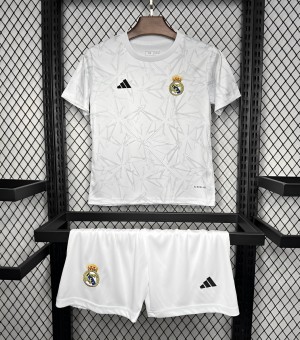 24/25 Kids Real Madrid White Pre-match Training Jersey
